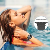 Hexasider Mágneses Szíj Védőtokkal Apple Watch 38-49mm - Rozsdamentes Acél Milánói Pánt Férfiaknak és Nőknek iWatch Series 1-10/SE/Ultra Órá 5
