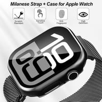 Hexasider Mágneses Szíj Védőtokkal Apple Watch 38-49mm - Rozsdamentes Acél Milánói Pánt Férfiaknak és Nőknek iWatch Series 1-10/SE/Ultra Órá 4