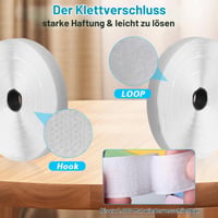 Samolepiaca suchý zips páska HexinYigjly biela 16 mm x 10 m, extra silná na každodenné použitie, 2 kotúče — použité (stav: pozri 2. obrázok) 7