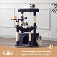 Heybly HCT008SG macska kaparófa nagy kosárral és rejtett fekhellyel - füstszürke 5