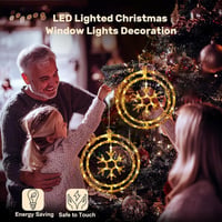 HEYIDAMAI Hópehely Ablakdísz LED Fényfüzér - 2 db Karácsonyi Világítás 8 Fényjátékkal, Távirányítóval, USB és Elemes Működés 5
