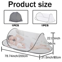 Plasă de țânțari tip pop-up HEYIDAMAI 200x80x56 cm, plasă de țânțari pliabilă și portabilă pentru pat, ideală pentru călătorii, camping și uz casnic 2