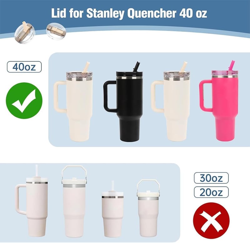 HEYIDAMAI Stanley Cup Fedél 2db 40oz Pohárhoz Szivárgásmentes Fekete Fehér