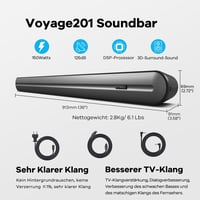 Heymell 150W Soundbar Beépített Mélynyomóval - Zajmentes Tiszta Hangzás, DSP, 3D, Bluetooth 5.0, HDMI ARC, Optikai Csatlakozás, 8 Hangmód TV 2