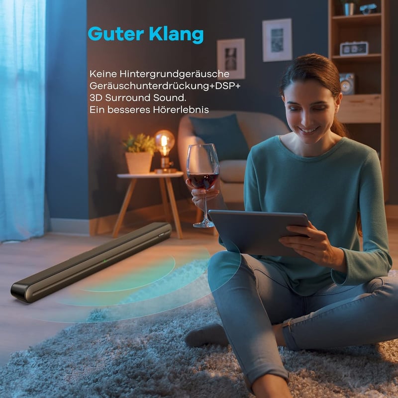 Heymell 150W Soundbar Beépített Mélynyomóval - Zajmentes Tiszta Hangzás, DSP, 3D, Bluetooth 5.0, HDMI ARC, Optikai Csatlakozás, 8 Hangmód TV