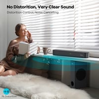 Heymell 2.1CH 160W Soundbar TV-hez Mélynyomóval - Erőteljes Basszus, Kristálytiszta Hang, 9 Hangmód, HDMI ARC, Bluetooth 5.0, Fali Rögzíthet 3