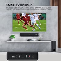 Heymell 2.1CH 160W Soundbar TV-hez Mélynyomóval - Erőteljes Basszus, Kristálytiszta Hang, 9 Hangmód, HDMI ARC, Bluetooth 5.0, Fali Rögzíthet 5