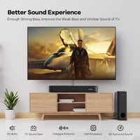 Heymell 2.1CH 160W Soundbar TV-hez Mélynyomóval - Erőteljes Basszus, Kristálytiszta Hang, 9 Hangmód, HDMI ARC, Bluetooth 5.0, Fali Rögzíthet 2
