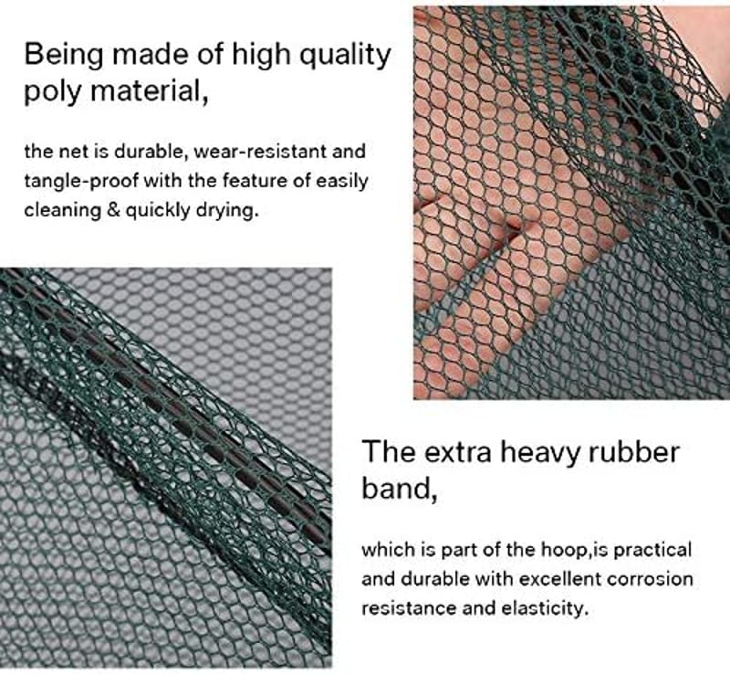 HEYOMART Teleszkópos Merítőháló 130 cm, Összecsukható Horgász Merítő Nylon Fonott