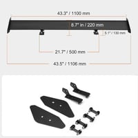 HEYOUTH 110 cm Aluminium Autó Spoiler Szárny, Univerzális GT Hátsó Szárny Dekoráció 5