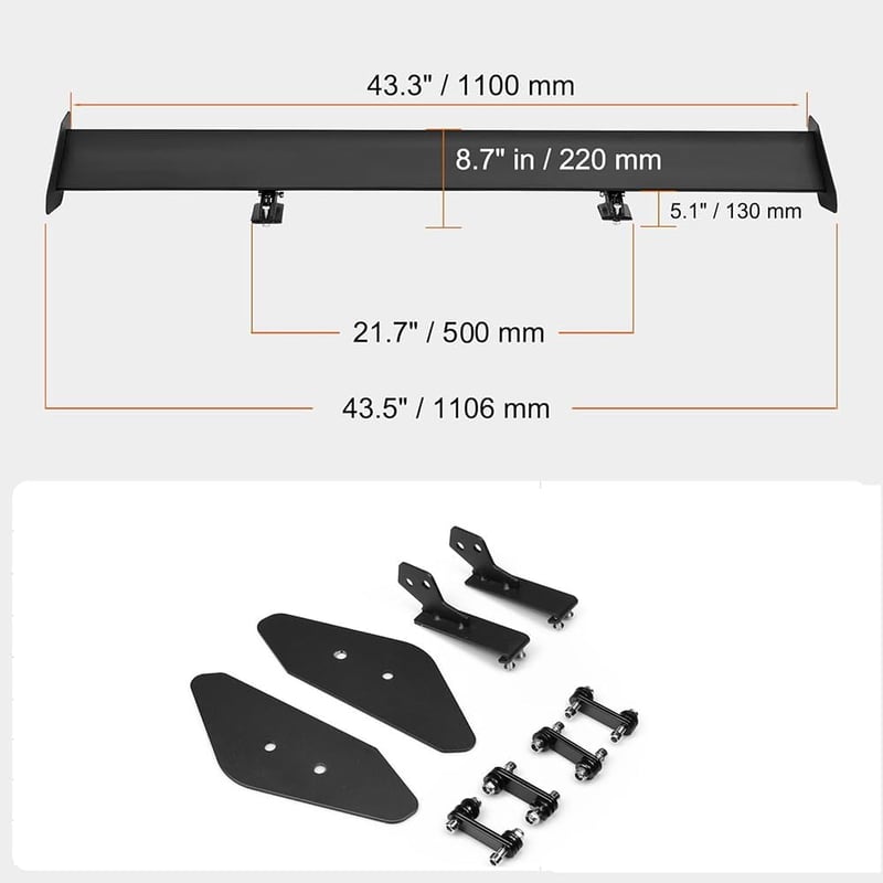 HEYOUTH 110 cm Aluminium Autó Spoiler Szárny, Univerzális GT Hátsó Szárny Dekoráció