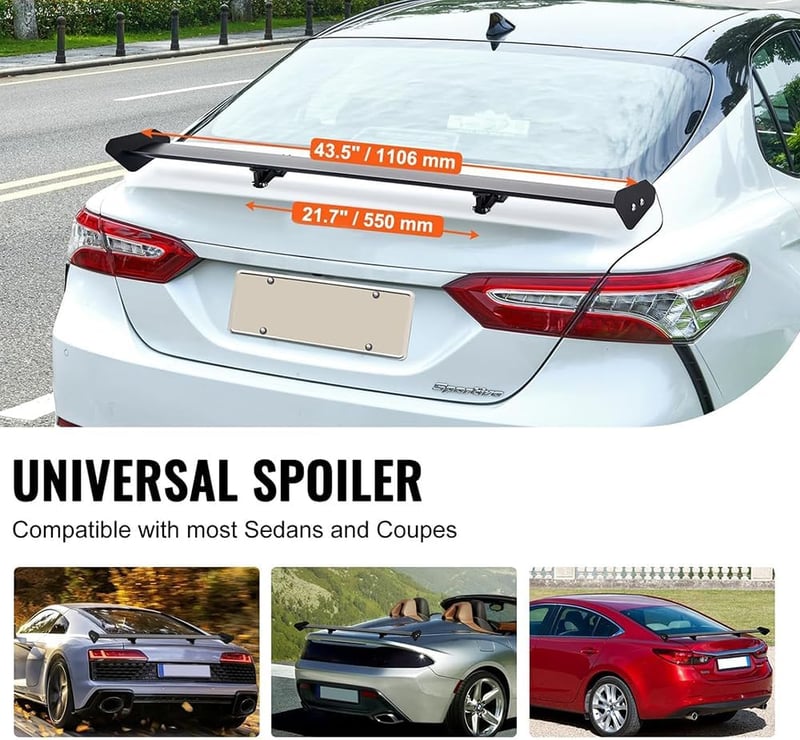 HEYOUTH 110 cm Aluminium Autó Spoiler Szárny, Univerzális GT Hátsó Szárny Dekoráció