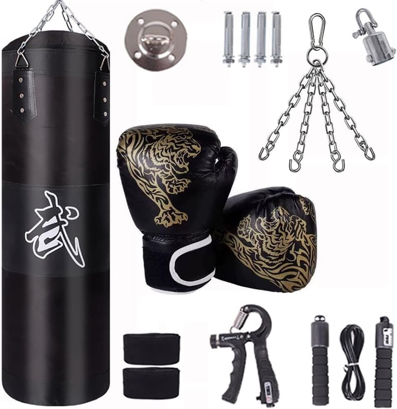 HEYOUTH 15 az 1-ben Edzőzsák Szett Felnőtteknek, 360° Forgó Nehéz Boxzsák Muay Thai és Ökölvíváshoz - Ferrous, 1