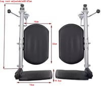 HEYOUTH állítható kerekesszék lábtartó 2 darabos fekete magasság 40-70 cm 100 kg terhelés szögállítás 90-180 fok legtöbb kerekesszékhez 5