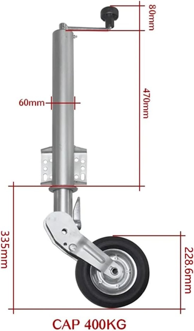 HEYOUTH Automata Orrkerék Utánfutókhoz - 500 kg Teherbírású, 60 mm Összecsukható, 227x62 mm Kerékméret, Stabil és Állítható