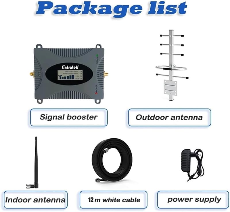 HEYOUTH Mobiltelefon Jelerősítő 68dB Yagi Antennával - 2G 3G 4G GSM Hálózati Erősítő 900/850/1800 μHz - Minden Szolgáltatóval Kompatibilis