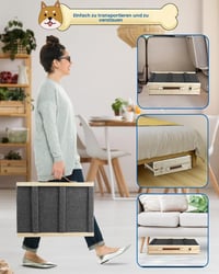 Skladacia drevená rampa pre psov HEYOUTH – nastaviteľná výška 25 – 48 cm, s protišmykovou podložkou, k posteli a pohovke, 83x30 cm, vhodná aj pre mačky 4