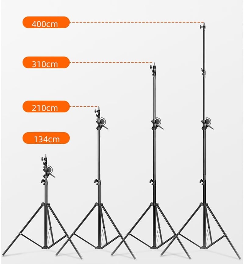 HEYOUTH Professzionális Fotó Állvány 400cm Magasság, 330° Dönthető Alumínium Tripod
