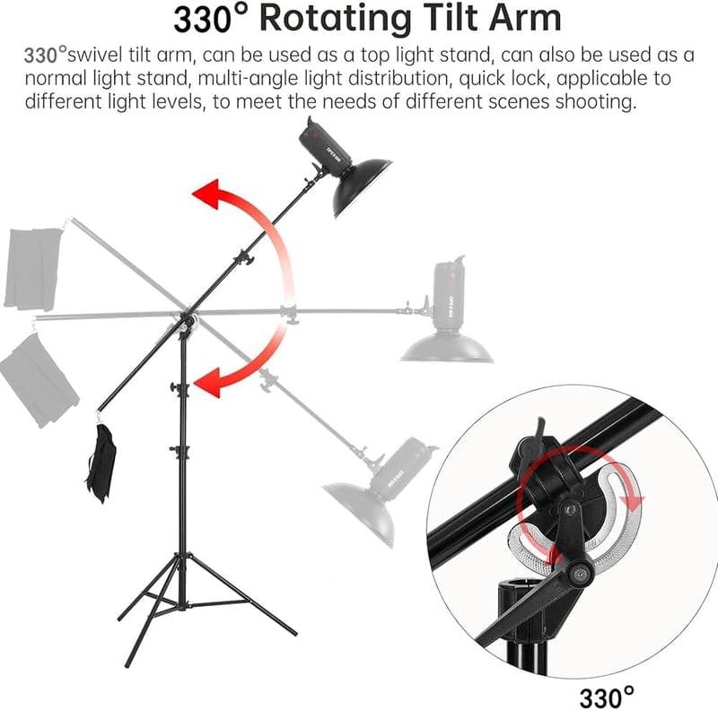 HEYOUTH Professzionális Fotó Állvány 400cm Magasság, 330° Dönthető Alumínium Tripod