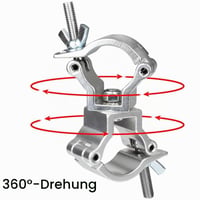 HEYOUTH Truss O Clamp svorka, 4 ks, 40-52 mm dvojitá otočná rúrová svorka, nosnosť 200 kg, pre pohyblivé pódiové svetlá 3