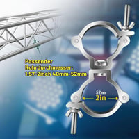 HEYOUTH Truss O Clamp svorka, 4 ks, 40-52 mm dvojitá otočná rúrová svorka, nosnosť 200 kg, pre pohyblivé pódiové svetlá 5