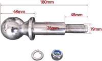 HEYOUTH Vonóhorog 50mm gömbfejjel 3,5t terhelhetőséggel 2