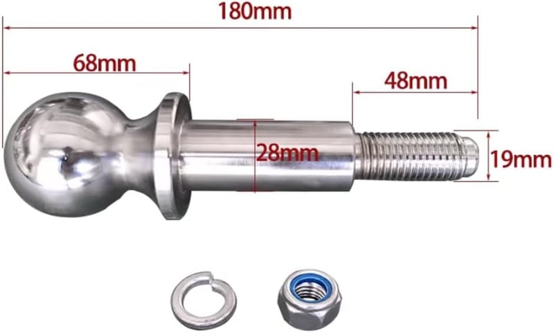 HEYOUTH Vonóhorog 50mm gömbfejjel 3,5t terhelhetőséggel