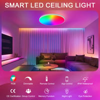 Heyseven LED stropné svietidlo stmievateľné 24W Smart RGB s meniteľnými farbami IP44 vodotesné do kúpeľne spálne obývačky kompatibilné s Alexa a Google Assistant 2