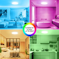 Heyseven LED stropné svietidlo stmievateľné 24W Smart RGB s meniteľnými farbami IP44 vodotesné do kúpeľne spálne obývačky kompatibilné s Alexa a Google Assistant 4