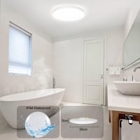 Heyseven LED stropné svietidlo stmievateľné 24W Smart RGB s meniteľnými farbami IP44 vodotesné do kúpeľne spálne obývačky kompatibilné s Alexa a Google Assistant 6