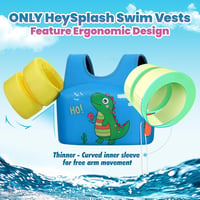 HeySplash Gyermek Úszómellény Síppal, Állítható Pánt, Dupla Csattal, Úszástanuláshoz 2
