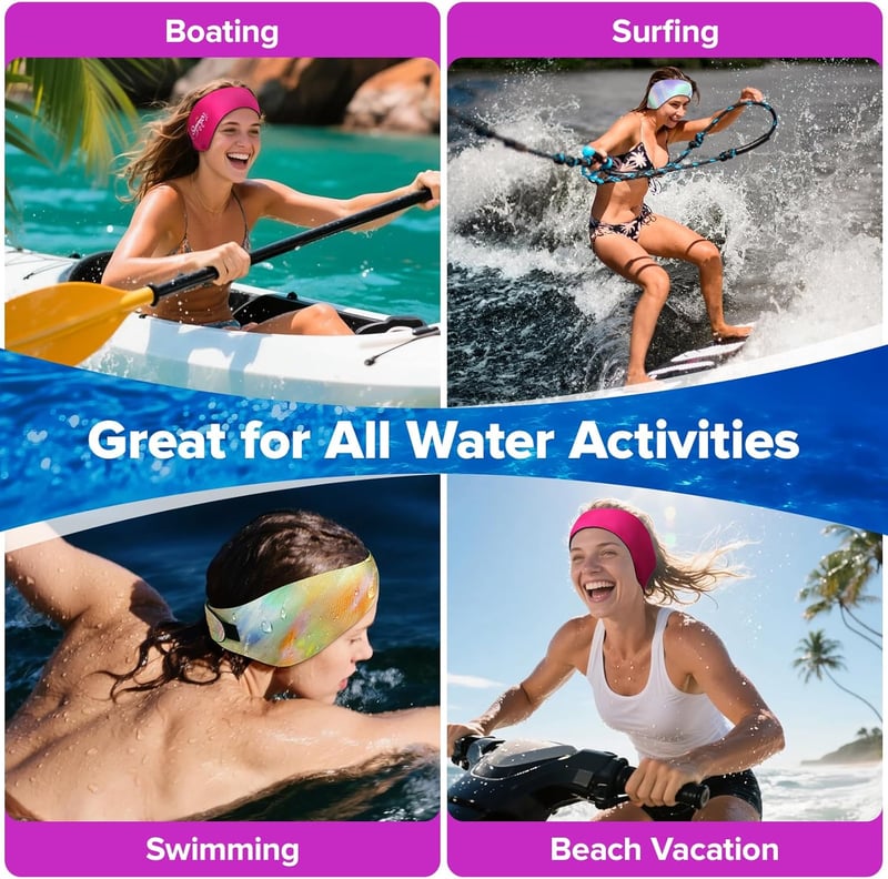 HeySplash Neoprén Úszófejpánt Lila Tie-Dye Gyerek és Felnőtt Füldugó