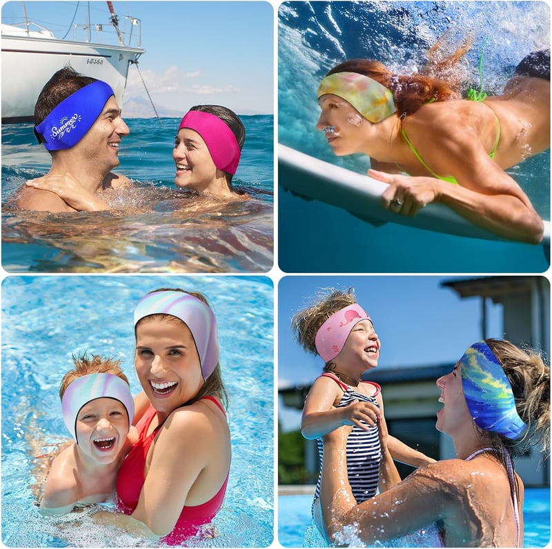 HeySplash Neoprén Úszófejpánt Lila Tie-Dye Gyerek és Felnőtt Füldugó