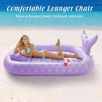 HeySplash Sellő Felfújható Matrac Pohártartóval Strand Úszógumi - Pink Leaf-XL 6