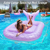 HeySplash Sellő Felfújható Matrac Pohártartóval Strand Úszógumi - Pink Leaf-XL 5