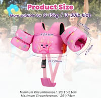 HeySplash úszógumi gyerekeknek, állítható vállpánttal, 13-30 kg-ig, 2-6 éves korig 2