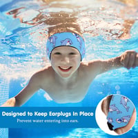HeySplash neoprén úszófejpánt fülvédővel – M-es méret, világoskék 3