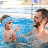 HeySplash neoprén úszófejpánt fülvédővel – M-es méret, világoskék 7