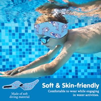 HeySplash neoprén úszófejpánt fülvédővel – M-es méret, világoskék 4