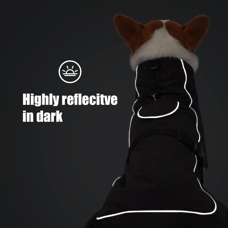 HEYWEAN vízálló kutyakabát reflektoros meleg bélelt téli kabát, L-es méret