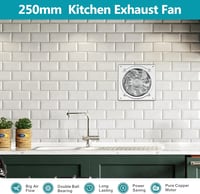 HG Power 250mm Ventilátor 1680 m³/h Csendes Fürdőszoba Konyha Garázs Visszacsapó Szelep 6