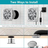 HG Power 250mm Ventilátor 1680 m³/h Csendes Fürdőszoba Konyha Garázs Visszacsapó Szelep 5