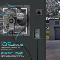 HG Power 350 mm ipari fali elszívó ventilátor 1500 m3/h sebességszabályzóval rácsos szűrővel alumínium ablakventilátor EU csatlakozóval 3