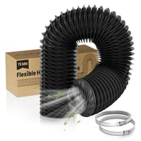 HG Power 75 mm ispušno crijevo 2,5 m najlonska fleksibilna cijev s 2 obujmice, zvučno i toplinski izolirana ventilacijska cijev za pomoćno grijanje, crna 1
