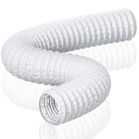 HG Power odsávacia hadica, priemer 150 mm, dĺžka 5 m, flexibilné PVC hliníkové vetracie potrubie, zvukovo izolované, biela hliníková flexibilná hadica pre pestovateľské stany, sušičky a mobilné klimatizácie 1