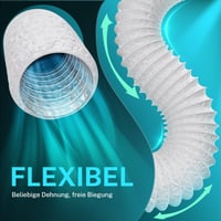 HG Power odsávacia hadica, priemer 150 mm, dĺžka 5 m, flexibilné PVC hliníkové vetracie potrubie, zvukovo izolované, biela hliníková flexibilná hadica pre pestovateľské stany, sušičky a mobilné klimatizácie 4