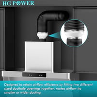 HG Power elszívó csőszűkítő 150-100 mm 2 tömlőbilincs kerek szellőzőcső adapter páraelszívóhoz szárítóhoz ventilátorhoz 5