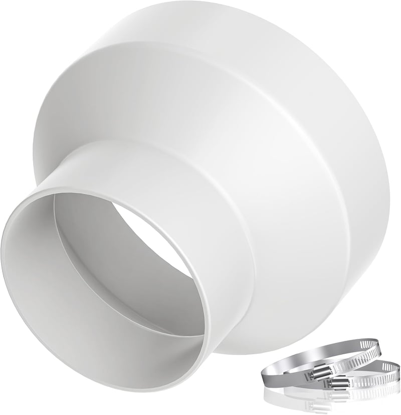 HG Power elszívó csőszűkítő 150-100 mm 2 tömlőbilincs kerek szellőzőcső adapter páraelszívóhoz szárítóhoz ventilátorhoz