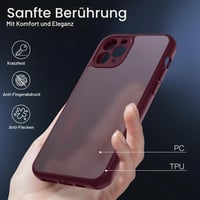 HGH kryt na iPhone 11 Pro, kompletná ochrana fotoaparátu, nárazuvzdorný, odolný proti poškriabaniu, matný priesvitný zadný kryt, tmavočervený, 5,8-palcový 4