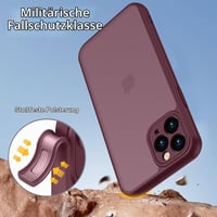 HGH kryt na iPhone 11 Pro, kompletná ochrana fotoaparátu, nárazuvzdorný, odolný proti poškriabaniu, matný priesvitný zadný kryt, tmavočervený, 5,8-palcový 5